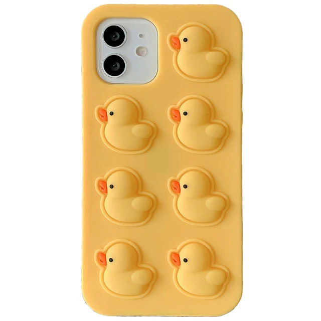 Agrotera Soft Silicone Case Cover for iPhone 7 8 Plus X XS XR 11 Pro Max SE 2020 12 Pop it Fidget Toys Rubber Yellow Duck 1
