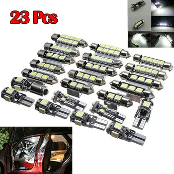 

23Pcs Led Canbus W5W Led Bulbs 6500K 12V White Signal Lamp Dome Reading License Plate Light Kits Car Interior Lights