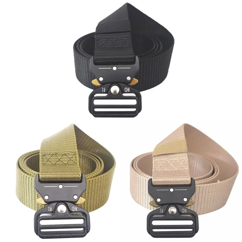 Nylon Military Tactical Belt Adjustable Metal Buckle Outdoor Army Quick Release Training Nylon Belt