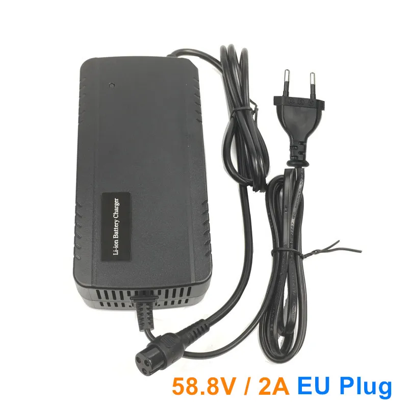 Only Charger EU Plug 52V 58,8 V 18-35AH Электрический Скутер Аккумулятор с макс. 58,8 v 8A-10A Быстрая зарядка Ховерборд самокат литиевый аккумулятор - Цвет: Only Charger EU Plug