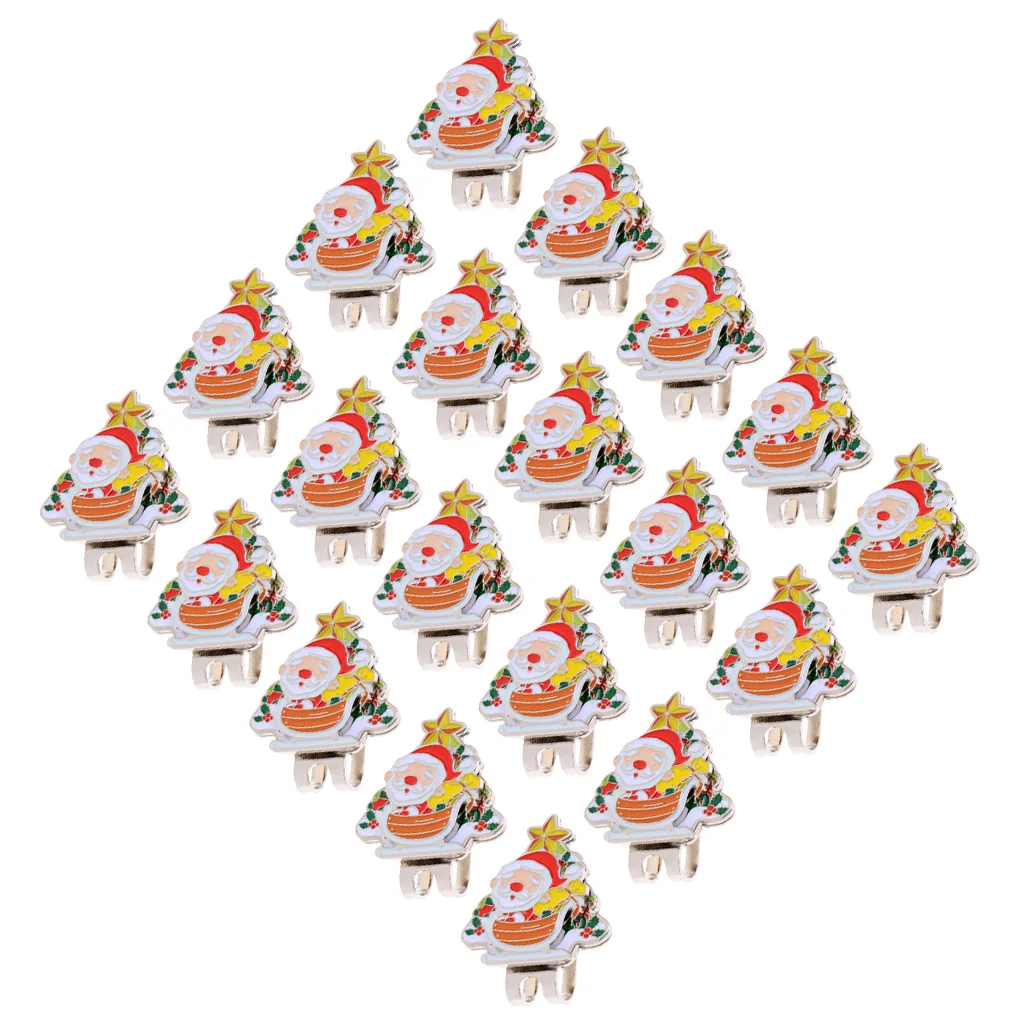 Premium 20 Pieces Santa Claus Magnetic Hat Clip Golf Ball Markers Golfer Christmas Gift Presents Golf Accessories