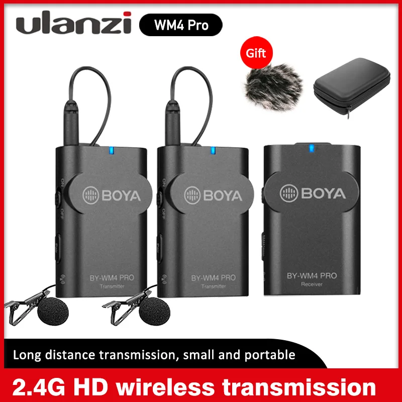 BOYA BY WM4 Pro K1/K2 беспроводной микрофон петличный конденсаторный для Sony Nikon Canon DSLR