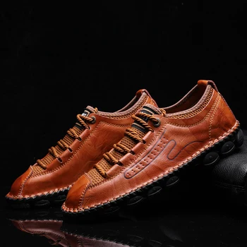 

Nine o'clock Outdoor Genuine Leather Shoes for Men Autumn Quality Casual Light Sneakers Wear-resisting Male Large Size Footwear