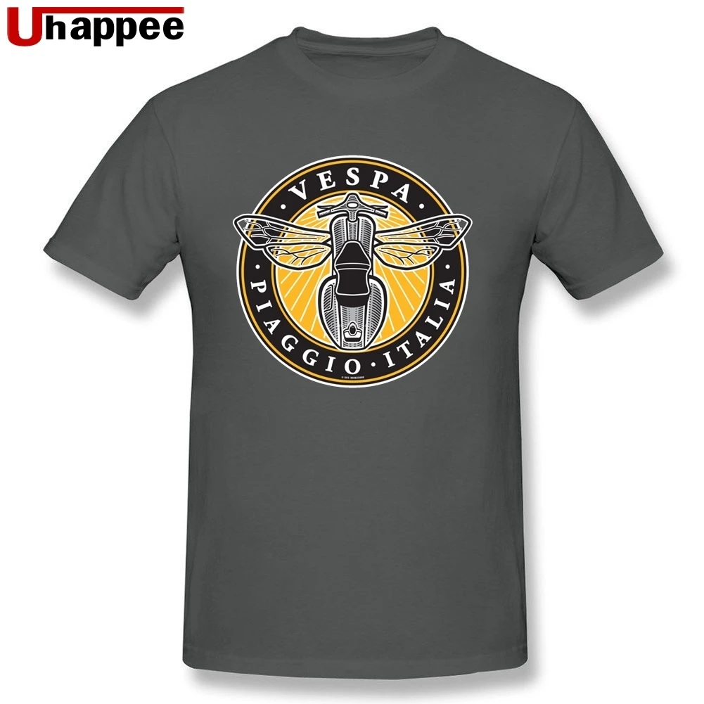 Teeshirts Vespa Motorbike Adult 90S Tee Shirt Mens Short Sleeve Cheap Price Branded Apparel - Цвет: Темно-серый