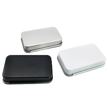 

8x5x1.5cm 1PCS Small Metal Tin Silver Storage Box Case Organizer For Money Coin Candy Key Storage Box Cosmetic Container