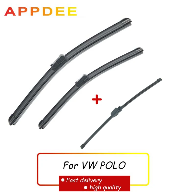 APPDEE Wiper Front Rear Wiper Blades Set For VW POLO Hatchback Typ 9N3