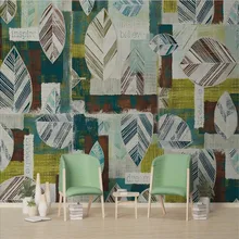 На заказ обои настенные декоративные настенные современные минималистичные абстрактные геометрические листья фоновая стена