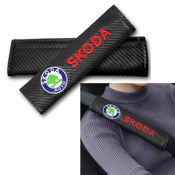 

2pcs Seat Belt Cover Shoulder Pads car seat belt shoulder pad case for Skoda Octavia Fabia Rapid Yeti Superb Octavia A 5 A 7 2