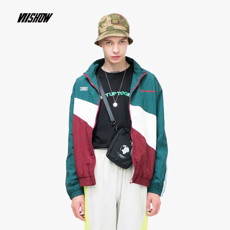 VIISHOW мужские куртки, брендовая уличная одежда, куртки для мужчин, Chaqueta Hombre, новая модная ветровка в стиле пэчворк, Veste Homme JC1788183
