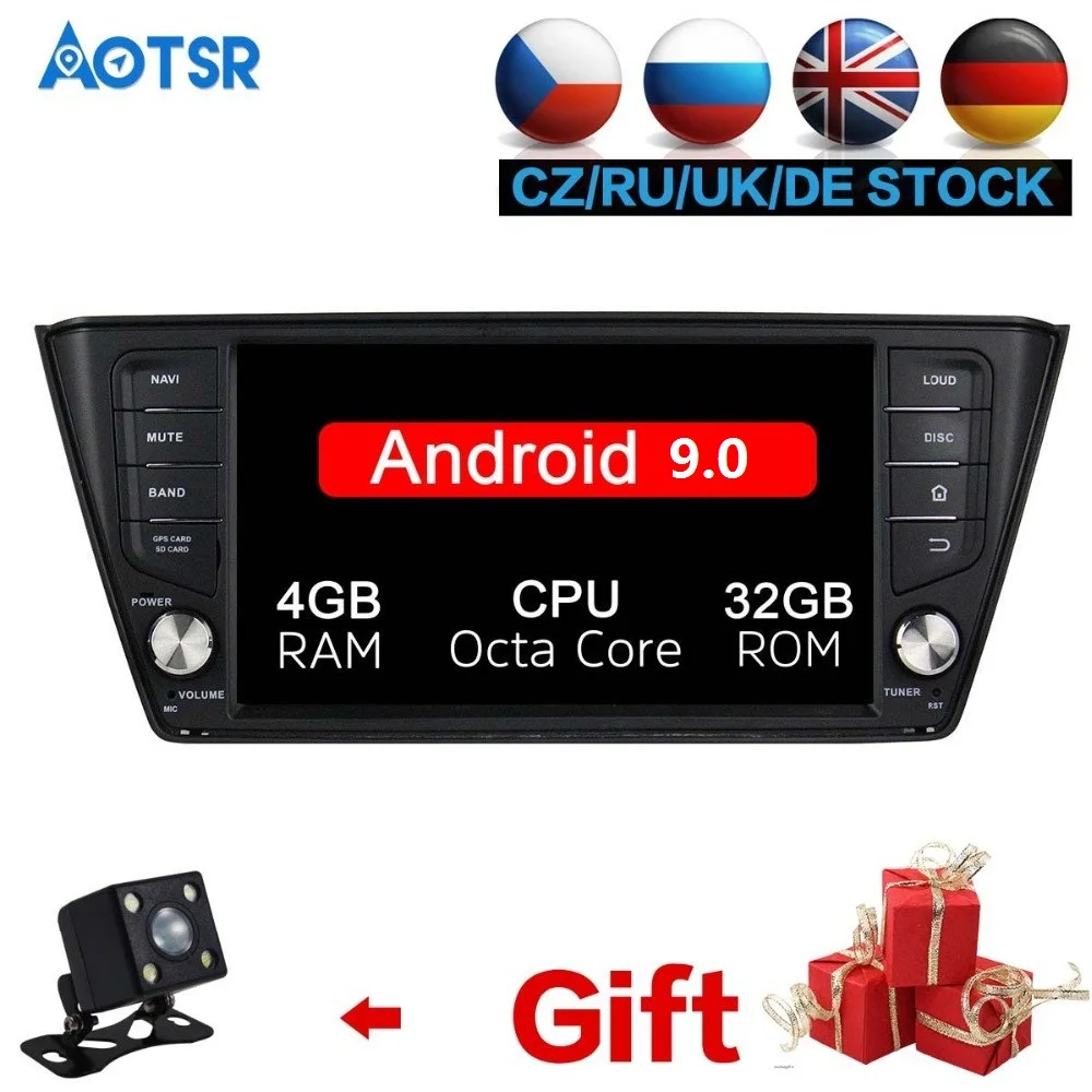 Clearance 2 Din Android 9.0 RAM 4GB+64GB 8 Core Car Radio GPS Navi For VW Skoda Fabia nj3 2015 2016 2017 Multimedia tape recorder stereo 0