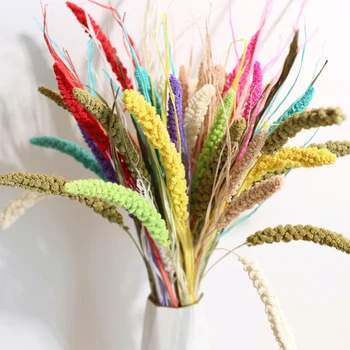 

10PCS Natural Dried Flower Grain Artificial Flower Decorative Bouquet For Home Wedding Table Decoration DIY Wreath Fake Plants