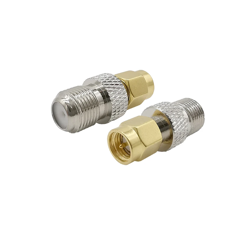 

2Pcs F Type Female Jack to SMA Male Plug Straight RF Coaxial Coax Adapter F to SMA Convertor F Female to SMA Male Connector