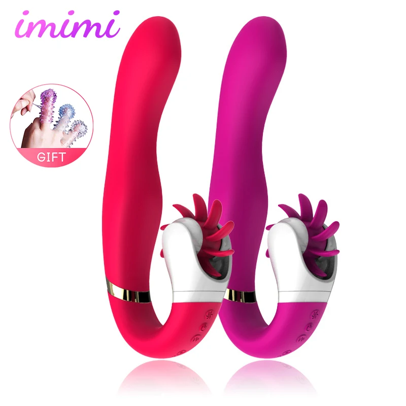 Heating Rotation Tongue Licking Vibrator Vagina Clit Stimulator Magic Wand Dildo Powerful Masturbator Adult Sex Toys for Women
