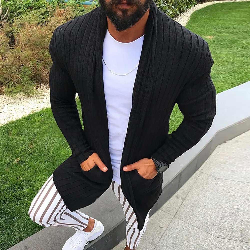 Осенний вязаный свитер Casaco Masculino Hombre зимняя одежда теплый свитер, куртка с карманами повседневный мужской свитер трикотажный кардиган