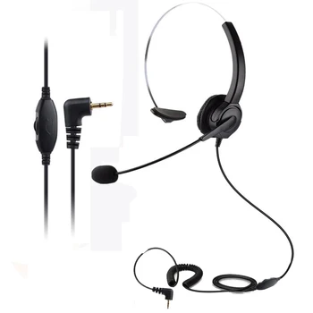 

Headset 2.5mm Jack Monaural Phone Headset Call Center, Noise Cancelling Wired Headphones with Boom-Style Mic for Cordless Phones