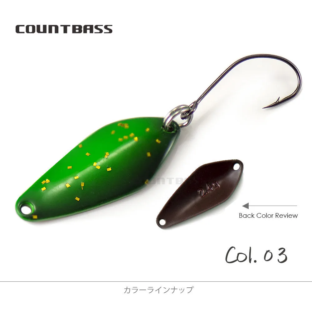 COUNTBASS Trout Fishing Spoons 2.4g 3/32oz Casting Metal Lure for Salmon  Bass Pike Brass Metal Bait