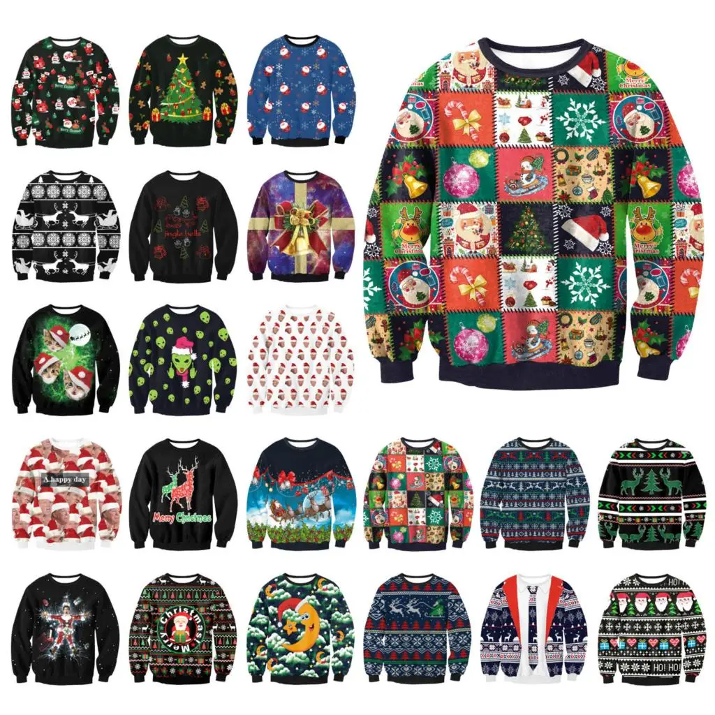 

3D Print 2019 Women Men Sweaters Donald Trump Ugly Make Christmas Great Again Winter Clothes Funny Gift Unisex