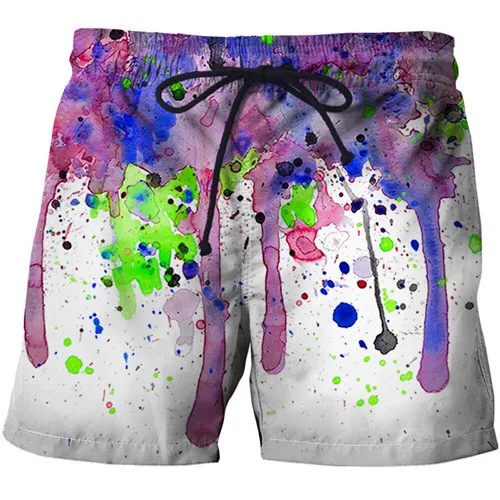 Новые повседневные пляжные шорты с художественной росписью летние для серфинга шорты для мужчин быстросохнущие шорты для плавания