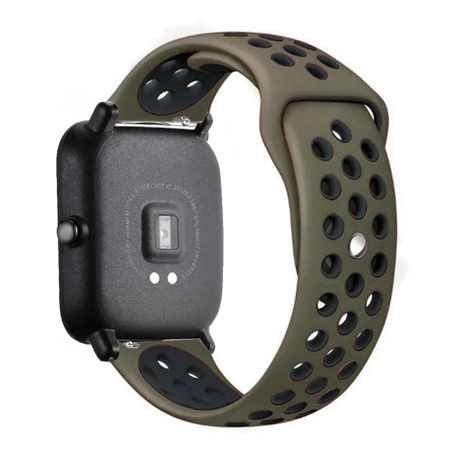 20mm/22mm Silicone band For Amazfit GTS 3/Pro/2/2e Mini/GTR 3 42mm/47mm/GTR2/stratos 2/3 Sport Watch Bracelet Amazfit bip strap Cargo Khaki
