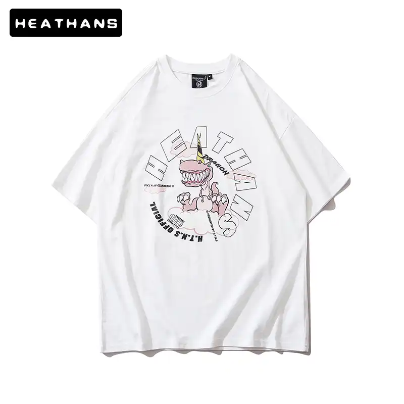 かわいい恐竜プリントtシャツの男性の夏ルース韓国スタイルのtシャツコットン半袖メンズtシャツカジュアルストリートドロップシッピング Tシャツ Aliexpress