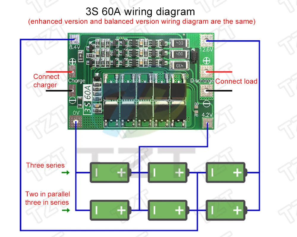 3 S/4S 40A 60A литий-ионный аккумулятор Защитная плата 18650 BMS для электродвигателя 11,1 V 12,6 V/14,8 V 16,8 V