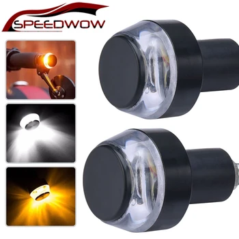 

2Pcs 12V Motorcycle Handlebar End LED Turn Signal Light Handle Bar Grip Side Direction Light Marker Lamp Indicator Modified Lamp