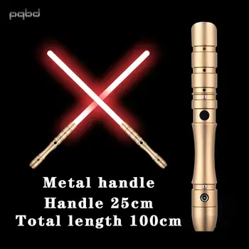 

pqbd RGB Lightsaber Laser Sword 11 color Meatal Handle lightsaber with light Luminous Children's Toys