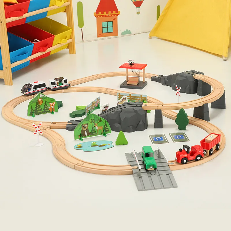 

Wooden Children Thomas Small Train Camera Track Set Building Blocks Camera Track Car Toy Boy 3-4-5-6-Year-Old