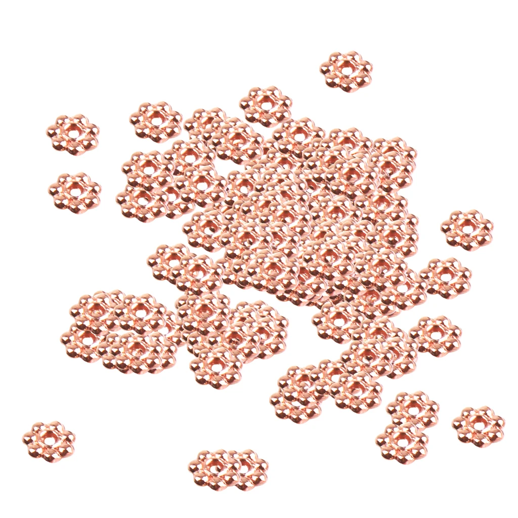 Approx. 500 pieces/ Lot Rose Gold Cute Daisy Flower Spacer Beads 4mm Jewelry DIY Findings Loose Beads