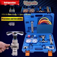 Значение VTB-5B инструментальная коробка фляга фаска резак с R410A манометр для хладагента Холодильный интегрированный развальцовочный инструмент наборы