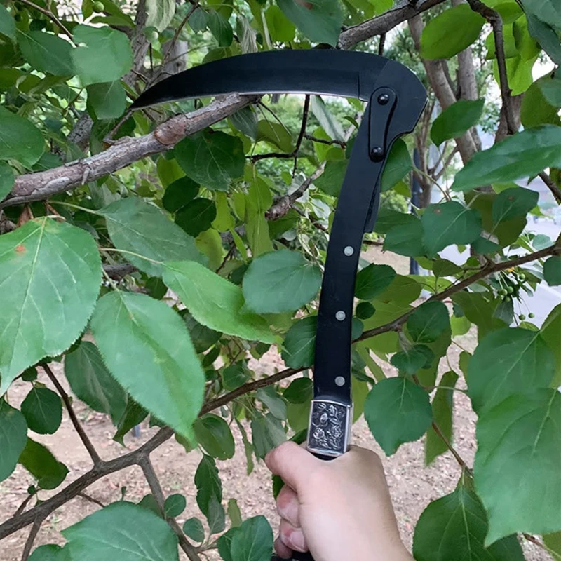 Classical National Style Design Folded Weeding Sickle with Nylon Bag Sharp Steel Blade For Outdoor/ Adventure/ Gardening