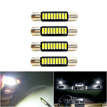 

4x festoon C5W Car led bulb 28mm 29mm 31mm C10W 6641 6614F Sun Visor Vanity Mirror Light Door Dome Reading Lamp white 12V