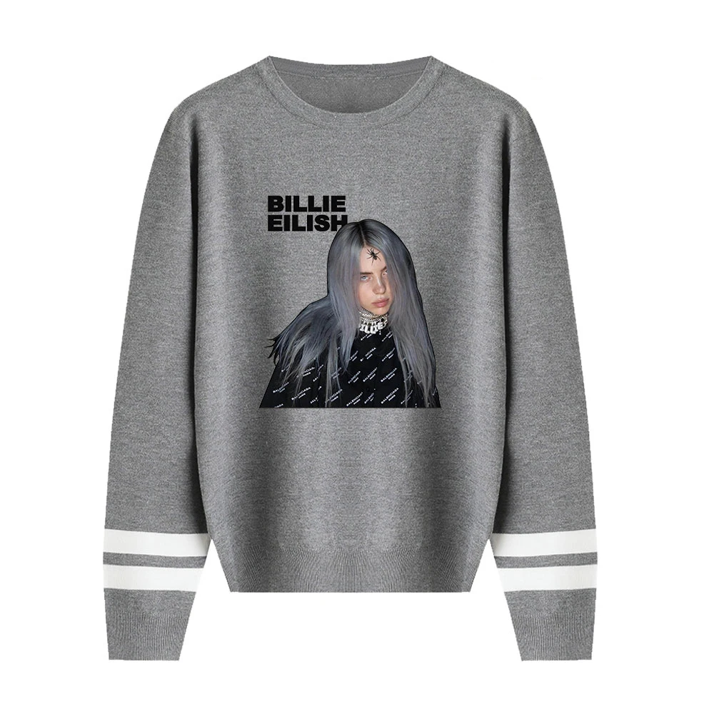 Свитера с круглым вырезом Billie Eilish, Свитера Осень/зима, вязаные теплые свитера для мужчин и женщин, повседневные пуловеры, уличная мода, свитера