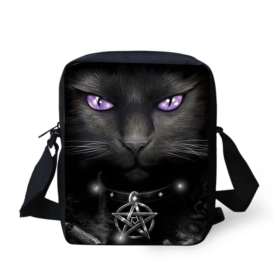 

HaoYun Women's Messenger Bags Gothic Cats Pattern Crossbody Bags Small Kids Purse Coin Bags Cartoon Animal Prints Mini Flaps Bag