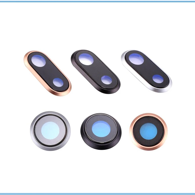 

1pcs For iPhone X 8 8P Plus High Quality Back Camera Lens Glass Cover Ring have sticker togehter Replacement Repair Parts