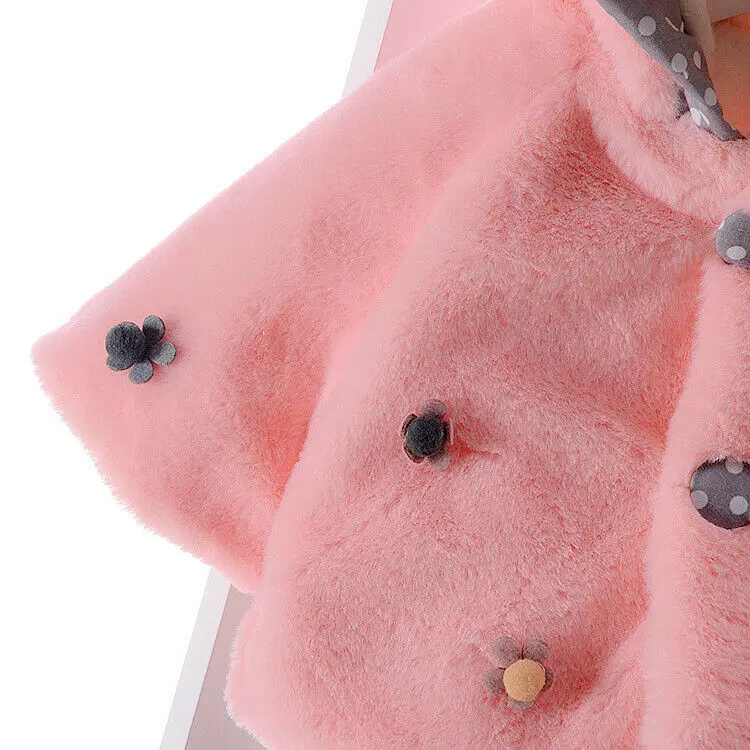 Милый однотонный мягкий флисовый плащ с заячьими ушками для маленьких девочек пальто с капюшоном Детская куртка Зимние Теплые Топы Для детей от 0 до 24 месяцев