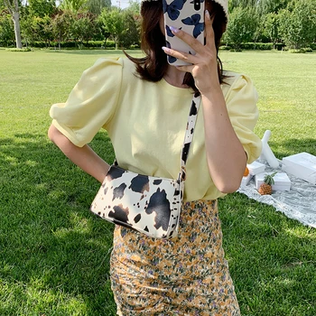 

Women Cow Milk Crossbody Bag Classic Delicate Creative Design Chic PU Leather Female Fashion Totes Shoulder Handbags