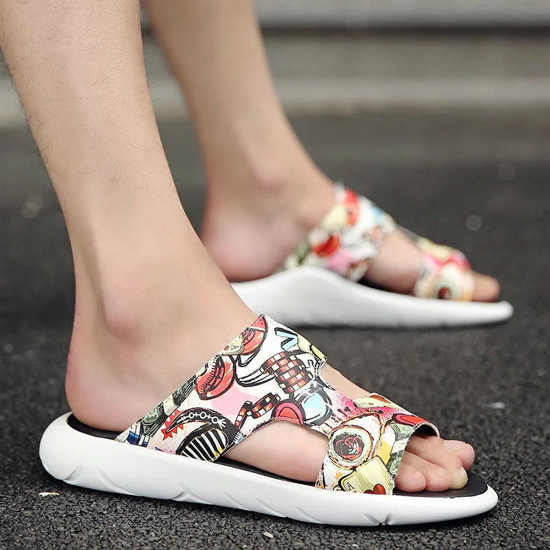 

Summer Men Casual Single-strap Slipper Korean-style Fashion And Personality Anti-slip Wear-Resistant Beach Slippers