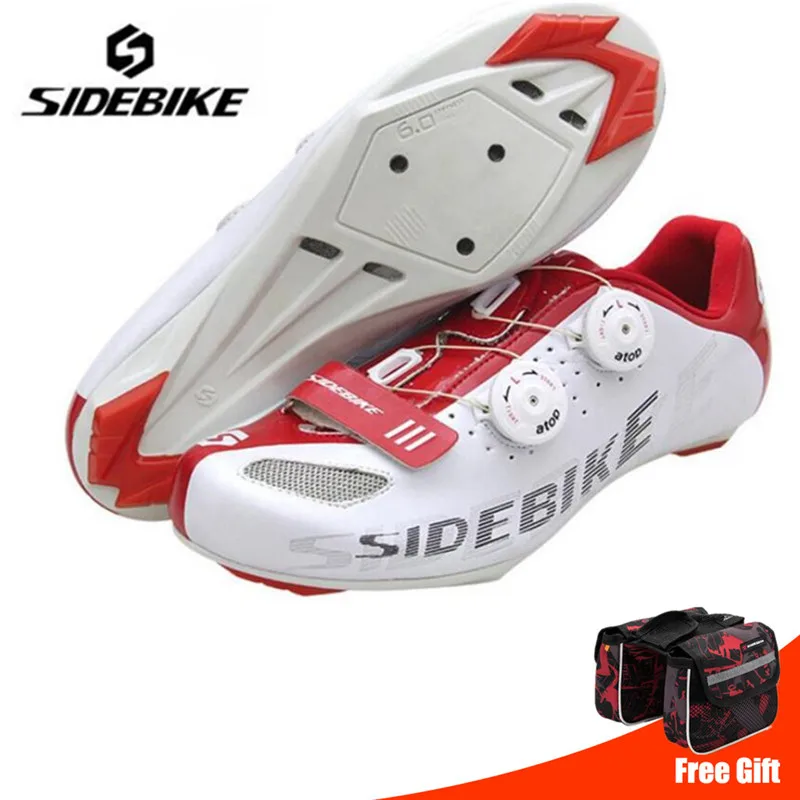 Sidebike road cycling shoes add pedal set sapatilha ciclismo Unisex lock outdoor sports breathable wear-resistant bicycle shoes - Цвет: add bag