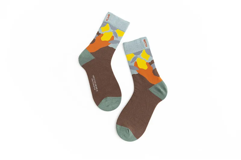 Женские носки унисекс с рисунком, 100 хлопок, Harajuku, цветные, кавайные, полные женские носки, 1 пара, уличная одежда, Размеры 35-43 - Цвет: 8112-2
