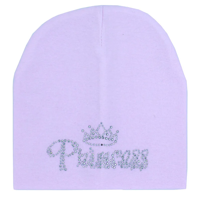 Baby boy and girl hat Autumn winter princess prince diamond Baby girl Hat Boy Cap Kids cotton Beanie bonnet cap Skullies Beanies