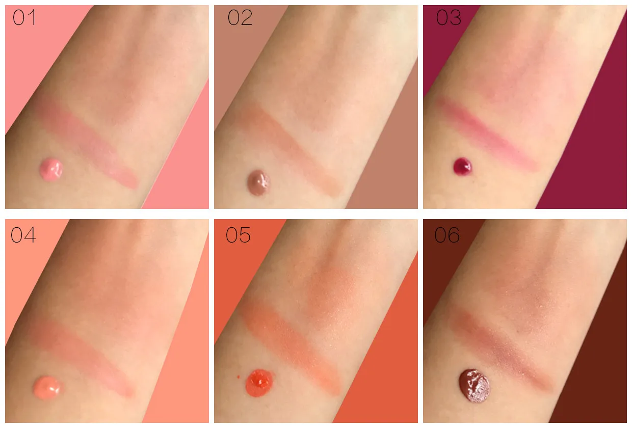 Face Liquid Blush Cosmetics Blusher Gel Creamy Rouge 6 Colors Long Lasting Natural Cheek Waterproof Blush Palette Make Up 10ML