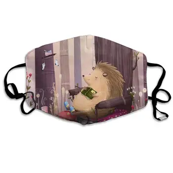 

Premium Dust Mask - Washable Breathable Mouth Face Mask - Adjustable Ear Loop for Kids Women Men Leisure Time Hedgehog