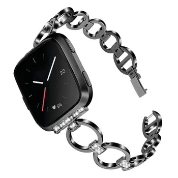 

Rhinestone Stainless Steel Wristband Smart Wristwatch Bands Replacement Accessories For bit Versa/Versa Lite New