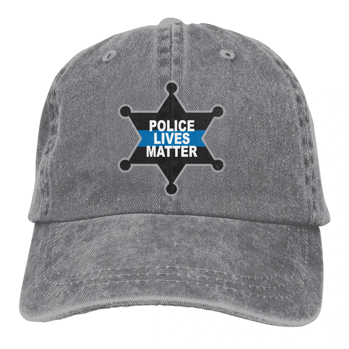 Тонкая синяя линия с надписью «Police Lives Matter» Кепка черная Унисекс Мужская Женская джинсовая бейсболка с ремешком сзади Регулируемая Кепка для гольфа