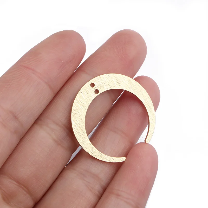 10 Stück 27x26mm Rohmessing Mond Charms Anhänger für DIY Ohrringe Halskette Armband Charms Schmuckherstellung Handgemachtes Zubehör – Detail 6