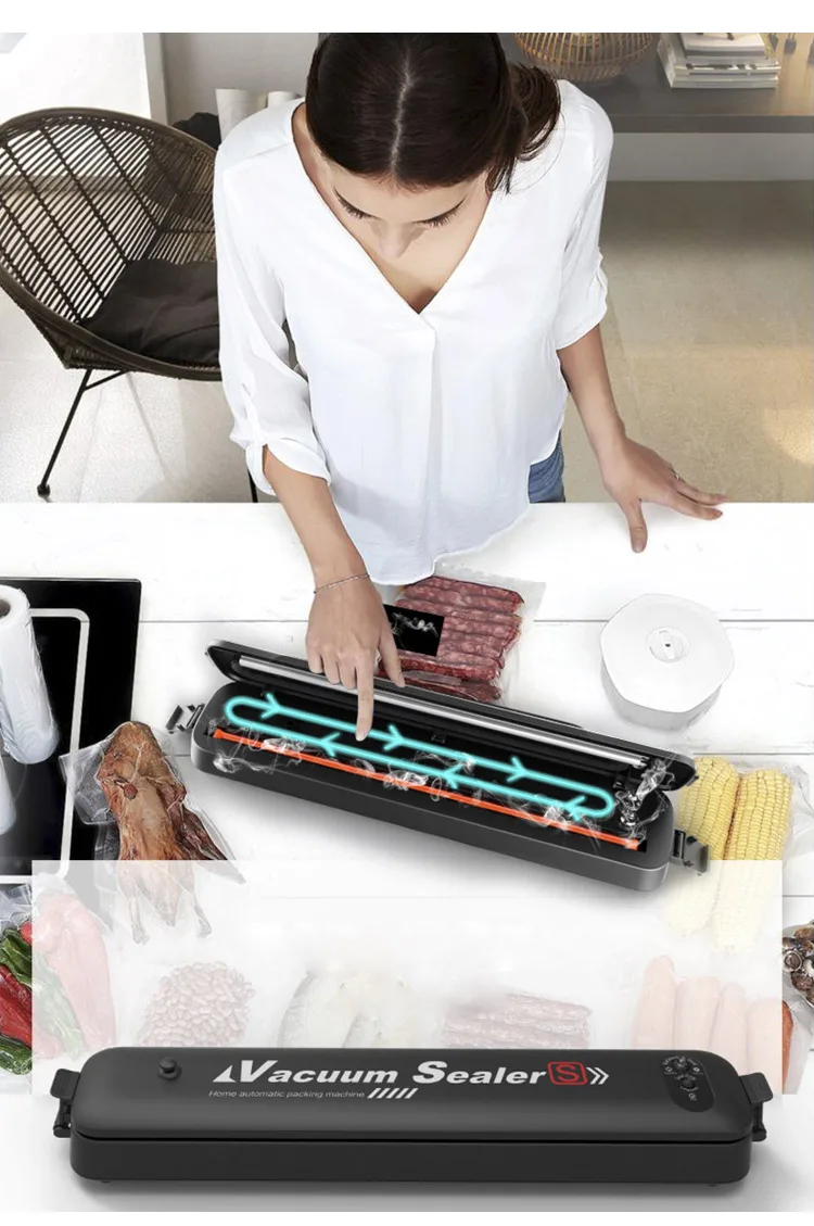 Vacuum Sealer Mini Household Kitchen Food Packaging Machine With 15pcs Bags Film Sealer Vacuum Packer 100-240V Automatic Fast (8)