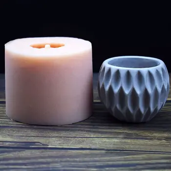 

Durable Silicone Round Wave Flower Pot Mold Cement DIY Succulent Making Manual Clay Craft Concrete Mould