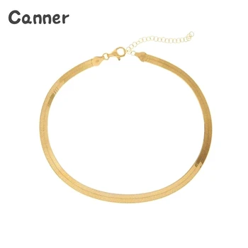 

Canner 925 Sterling Silver Minimalism Snake Choker Necklaces for Women Sexy Collares Wedding Jewelry Necklaces Collar Chain