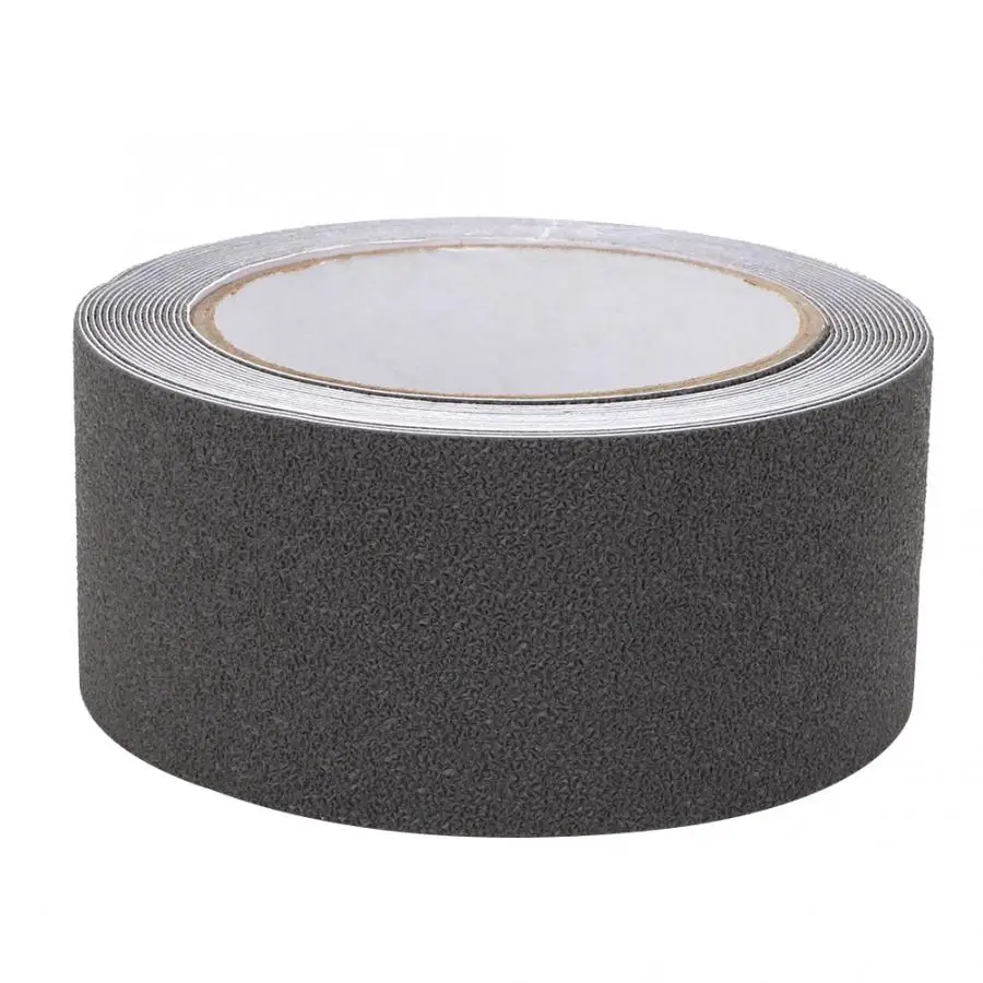 PEVA/PU Rubber Non-slip Tape 5m Long 5cm Wide Black White Gray Transparent Floor Stair Step Anti Slip Abrasive Safety Strip - Цвет: Серый